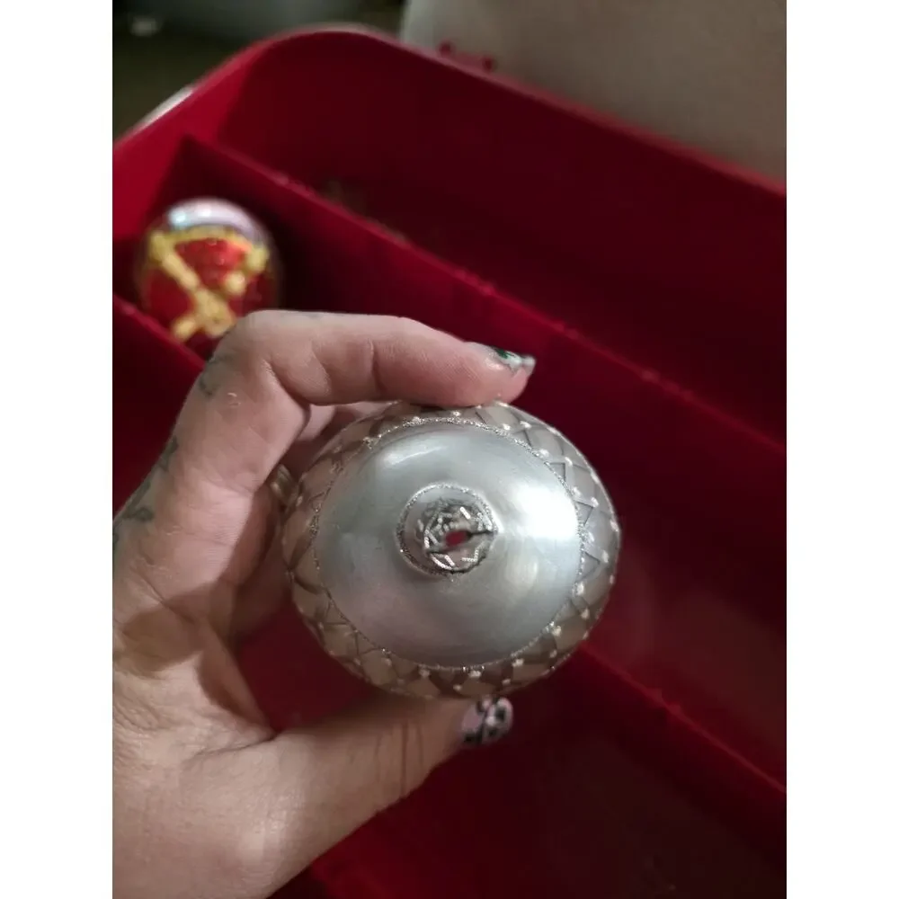 Vintage German Glass Christmas Ornament c1930s–40s Frosted Silvered Germany